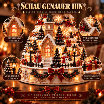 🎄 Magisches Weihnachtsdorf mit Projektion – 2 festliche Szenen