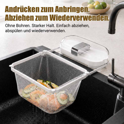 2-in-1 Spülbecken-Filterkorb mit Saugnapf – Beweglicher Abfallfilter mit Einweg-Abflussnetzen