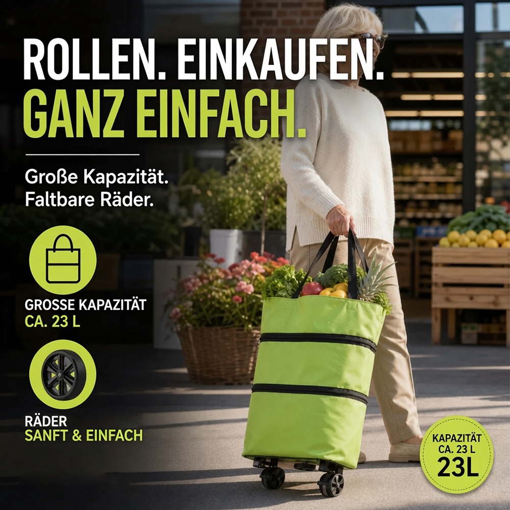 🛢️ Angebot 2026 – Mehr als 31.000 verkauft! 2-in-1 faltbarer Einkaufstrolley