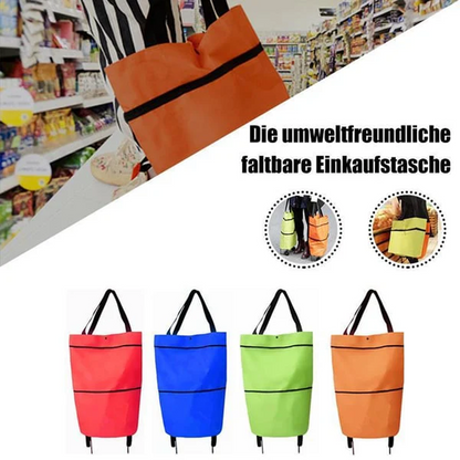 🛢️ Angebot 2026 – Mehr als 31.000 verkauft! 2-in-1 faltbarer Einkaufstrolley