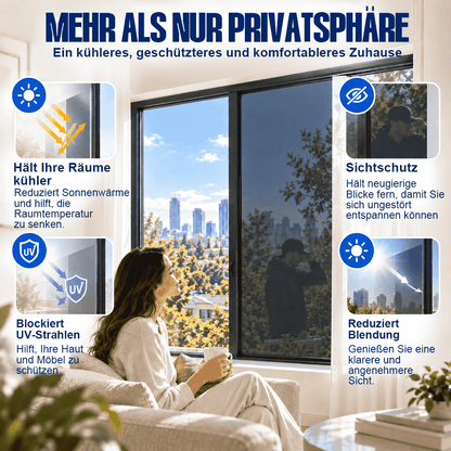 Fenster-Sichtschutzfolie – Einweg-Sichtschutz, UV- & Hitzeschutz🍇-up