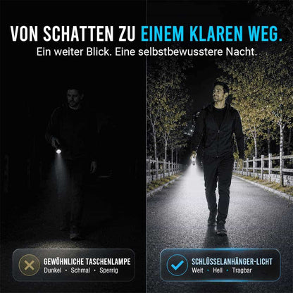 Himmelwärts gerichteter Strahl Mini-Schlüsselanhänger-Taschenlampe – Ultrahelle, wasserdichte LED-Taschenlampe