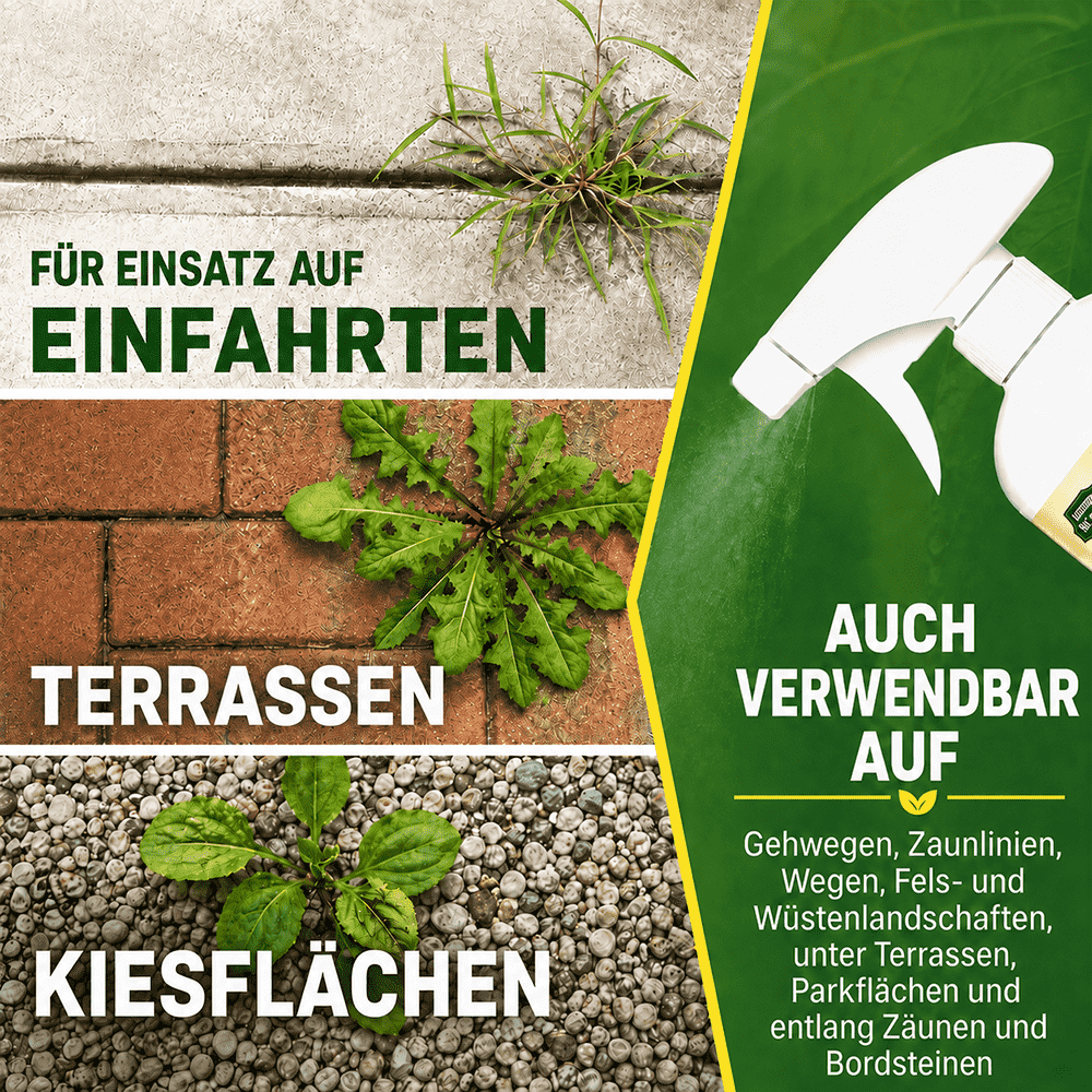 Schnell wirkendes natürliches Unkrautvernichtungsmittel mit langanhaltendem Schutz 🌼