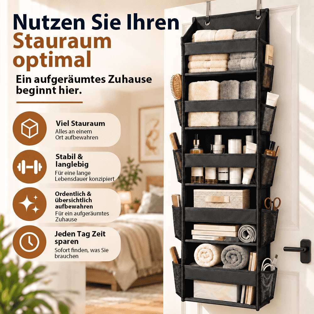 Tür-Organizer – Mehrfachtaschen-Aufbewahrung + Gratis-Haken