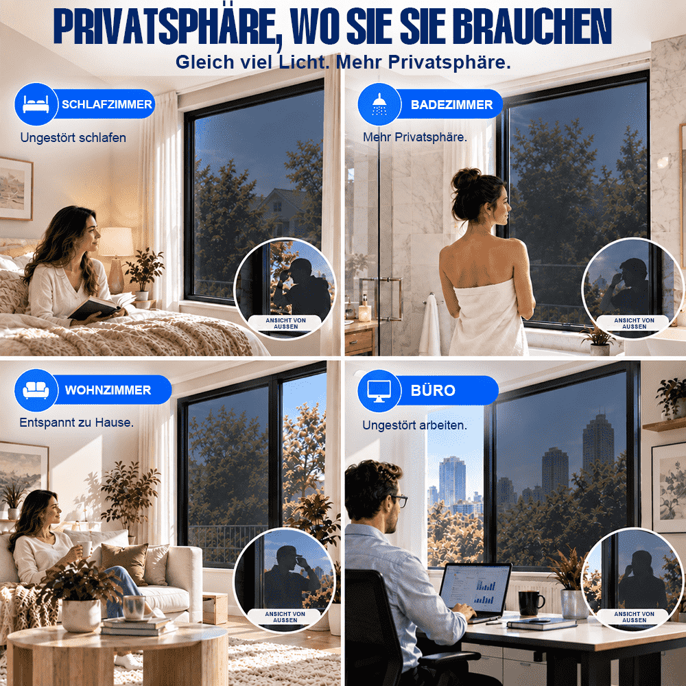 Fenster-Sichtschutzfolie – Einweg-Sichtschutz, UV- & Hitzeschutz🍇-up