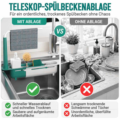 Verstellbarer Spülbecken-Organizer | Handtücher oben aufhängen, Reinigungsutensilien unten verstauen, Wasser unten ablaufen lassen