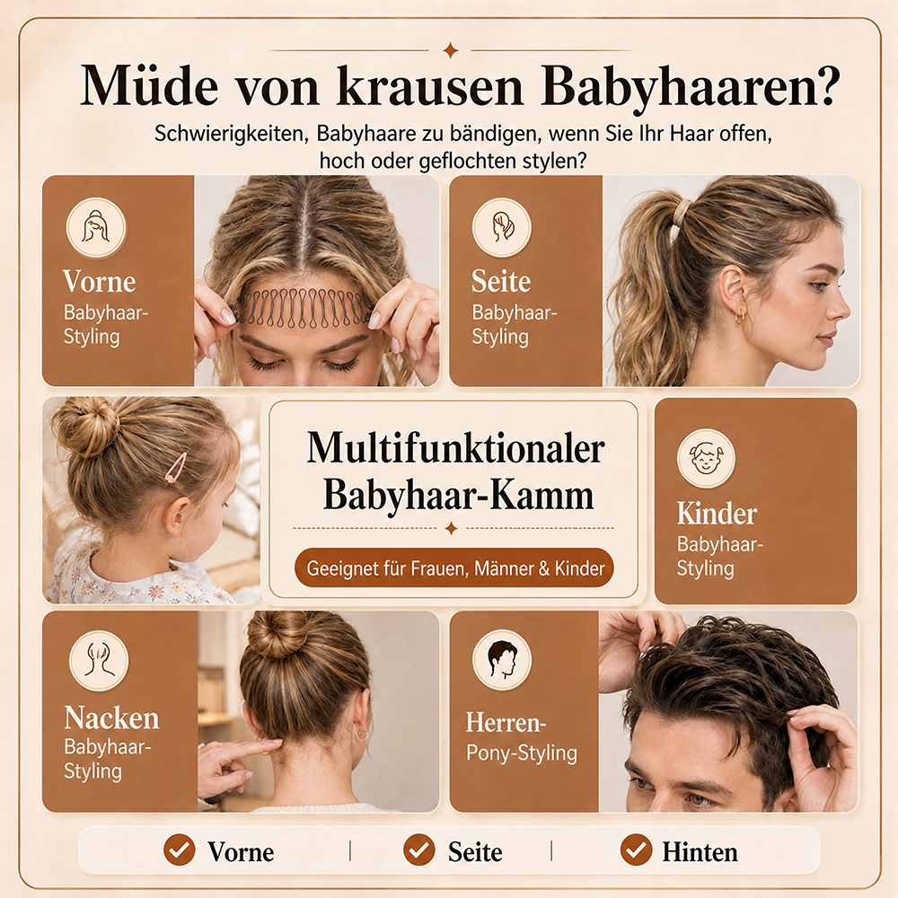 5 Stück U-förmige Haar-Styling-Clips – dehnbares welliges Design zum einfachen Fixieren von Pony und abstehenden Haaren, ideal für Dutt-, Hochsteckfrisuren und weitere Haarstylings 🌵