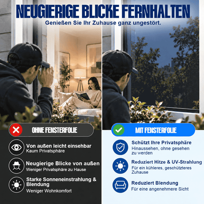 Fenster-Sichtschutzfolie – Einweg-Sichtschutz, UV- & Hitzeschutz🍇-up