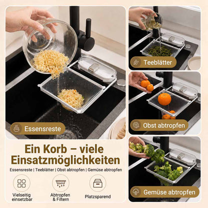 2-in-1 Spülbecken-Filterkorb mit Saugnapf – Beweglicher Abfallfilter mit Einweg-Abflussnetzen