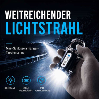 Himmelwärts gerichteter Strahl Mini-Schlüsselanhänger-Taschenlampe – Ultrahelle, wasserdichte LED-Taschenlampe