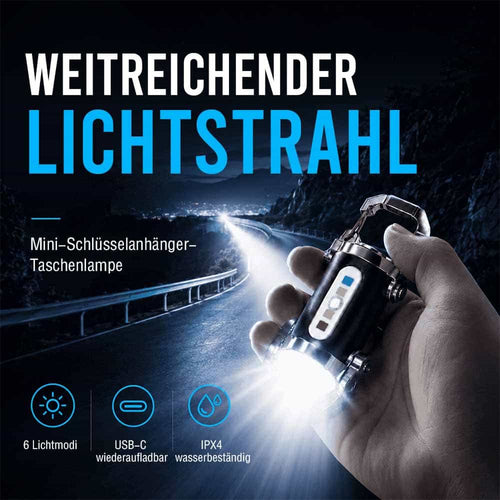 Himmelwärts gerichteter Strahl Mini-Schlüsselanhänger-Taschenlampe – Ultrahelle, wasserdichte LED-Taschenlampe