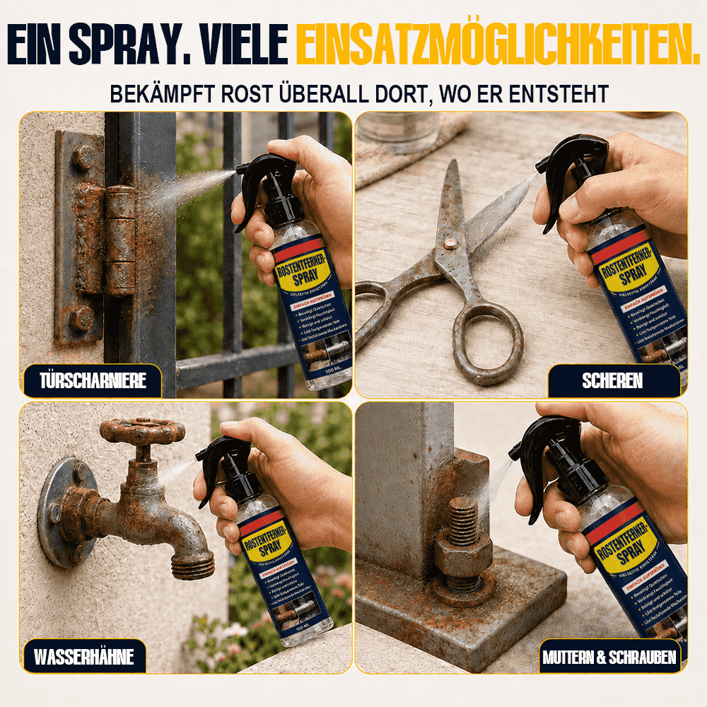 3-in-1 Rostentferner, Schmiermittel & Schutzspray + Gratis-Tuch