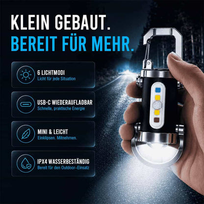 Himmelwärts gerichteter Strahl Mini-Schlüsselanhänger-Taschenlampe – Ultrahelle, wasserdichte LED-Taschenlampe