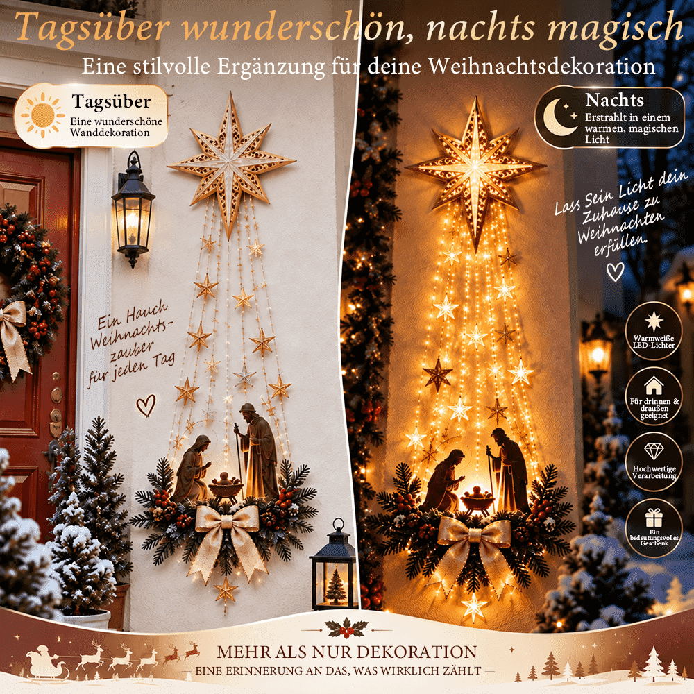 Leuchtende Engel- & Krippen-Wanddekoration✨
