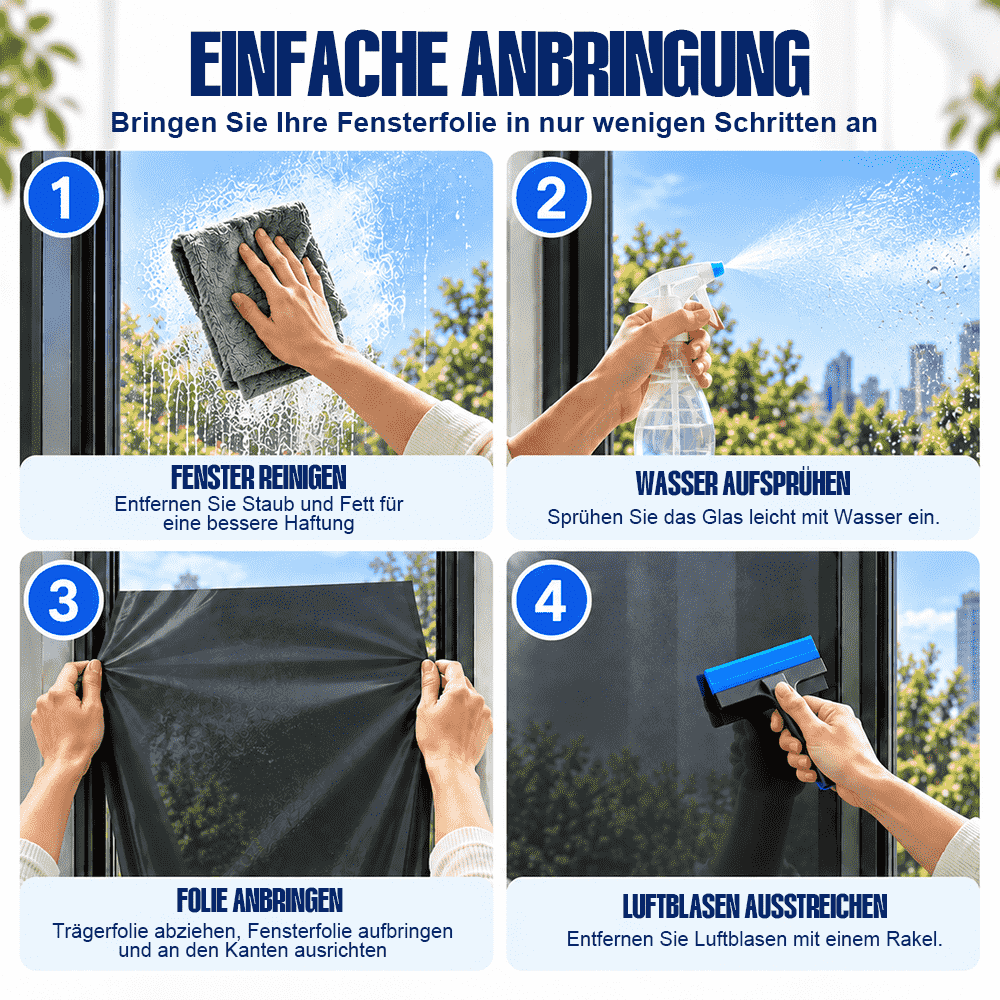 Fenster-Sichtschutzfolie – Einweg-Sichtschutz, UV- & Hitzeschutz🍇-up