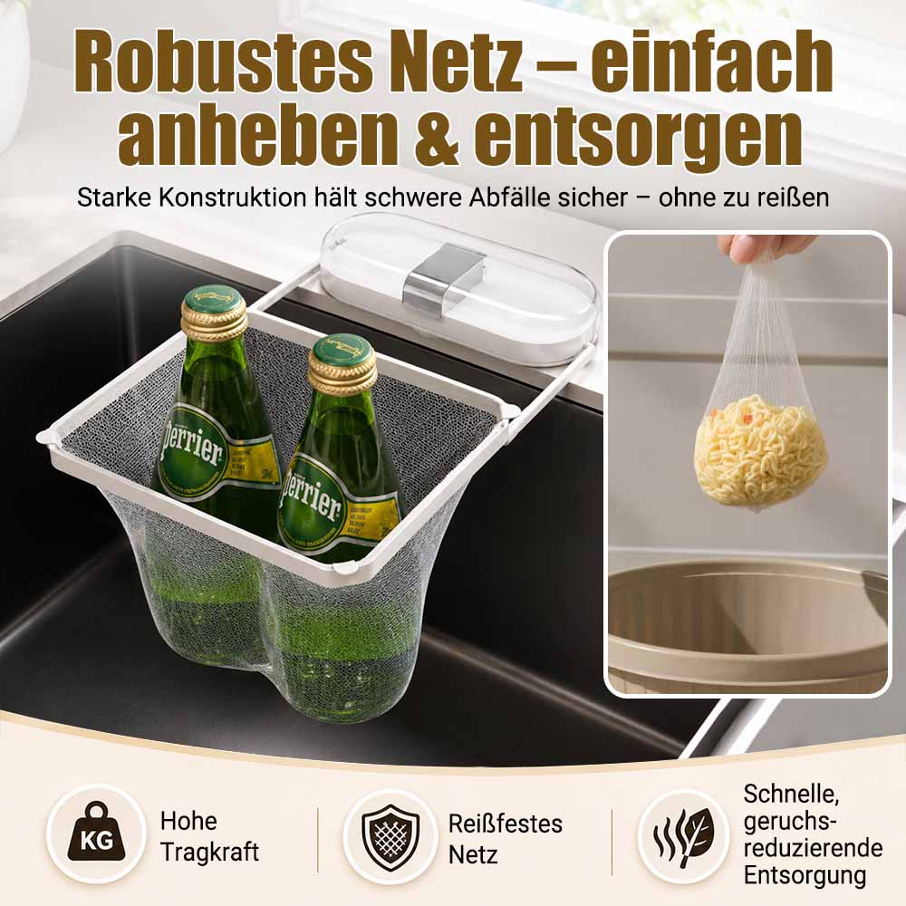 2-in-1 Spülbecken-Filterkorb mit Saugnapf – Beweglicher Abfallfilter mit Einweg-Abflussnetzen
