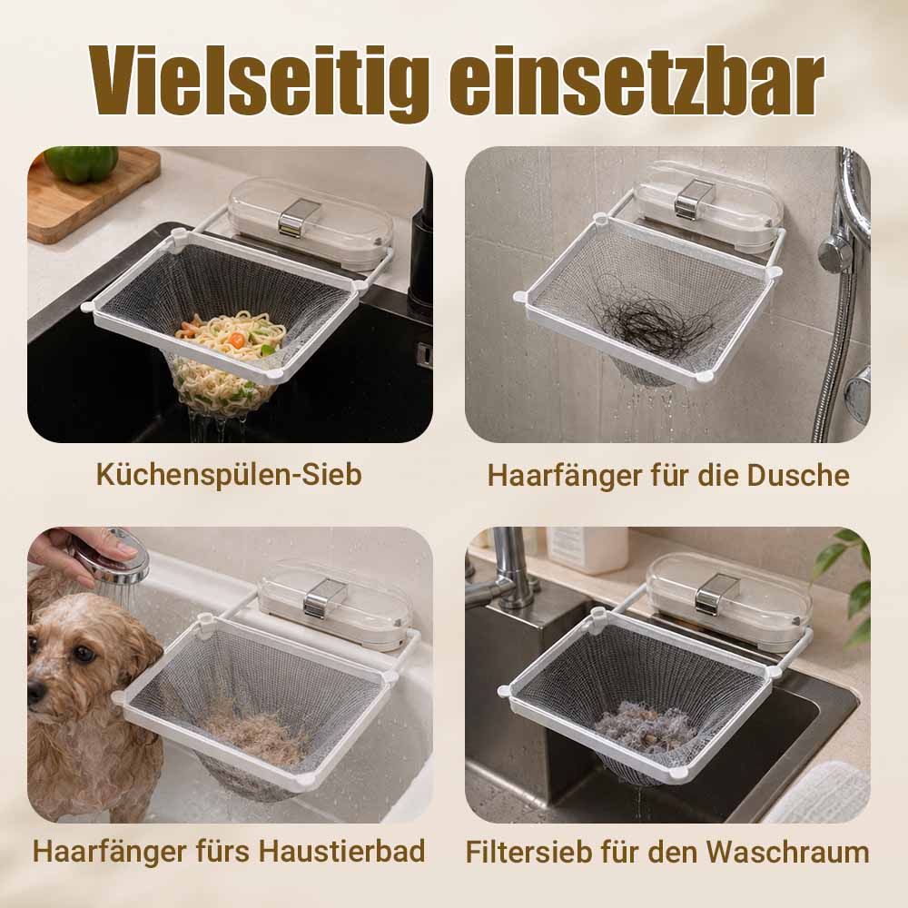 2-in-1 Spülbecken-Filterkorb mit Saugnapf – Beweglicher Abfallfilter mit Einweg-Abflussnetzen