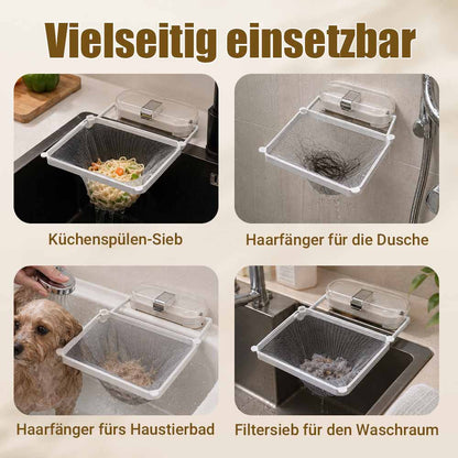 2-in-1 Spülbecken-Filterkorb mit Saugnapf – Beweglicher Abfallfilter mit Einweg-Abflussnetzen
