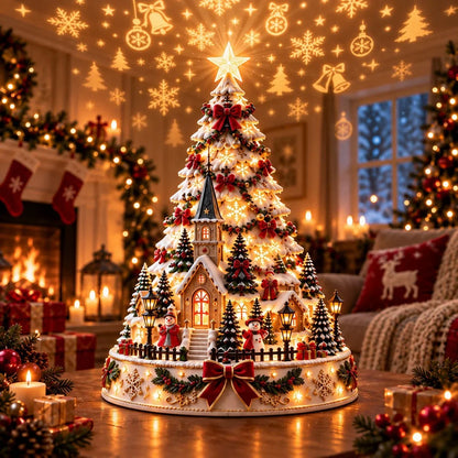 🎄 Magisches Weihnachtsdorf mit Projektion – 2 festliche Szenen