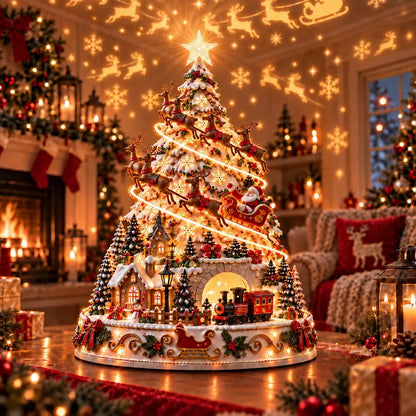 🎄 Magisches Weihnachtsdorf mit Projektion – 2 festliche Szenen