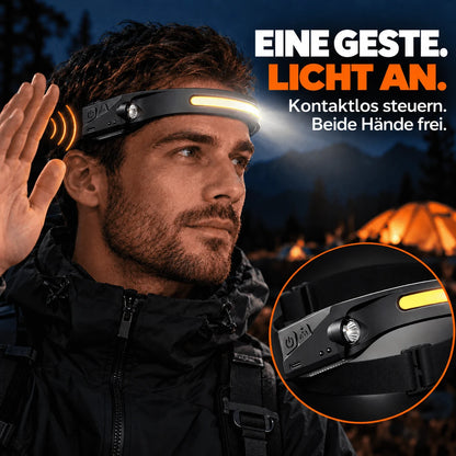 Wiederaufladbare LED-Stirnlampe mit Bewegungssensor