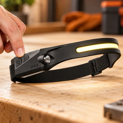 Wiederaufladbare LED-Stirnlampe mit Bewegungssensor